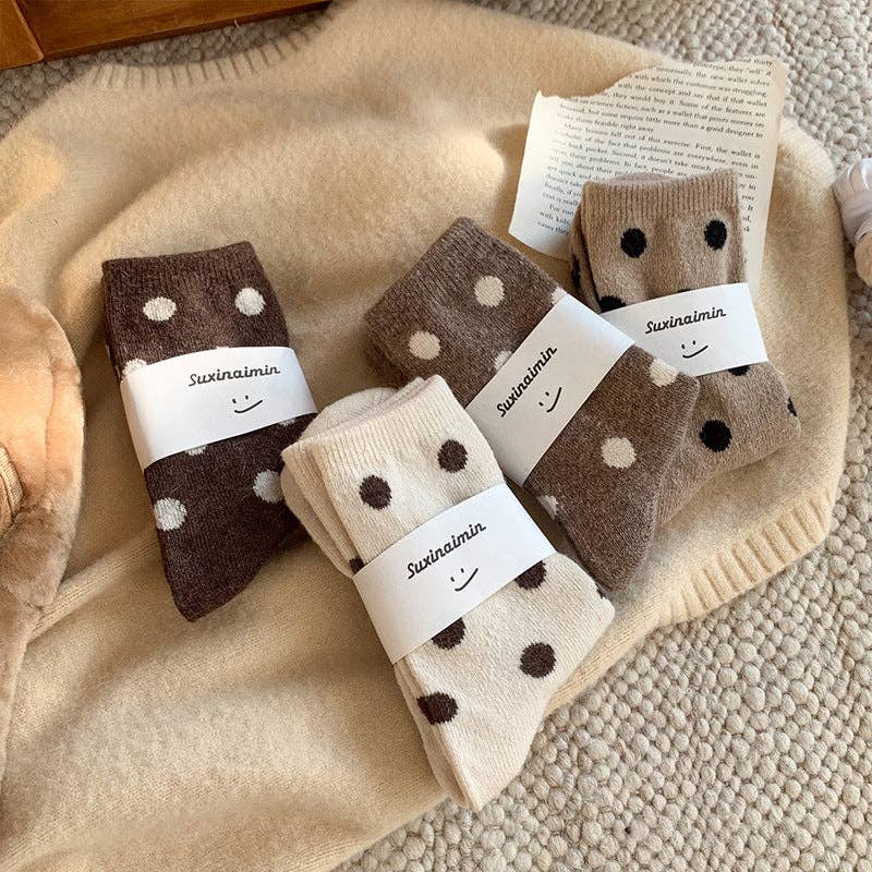 Color Block  Polka Dot Socks