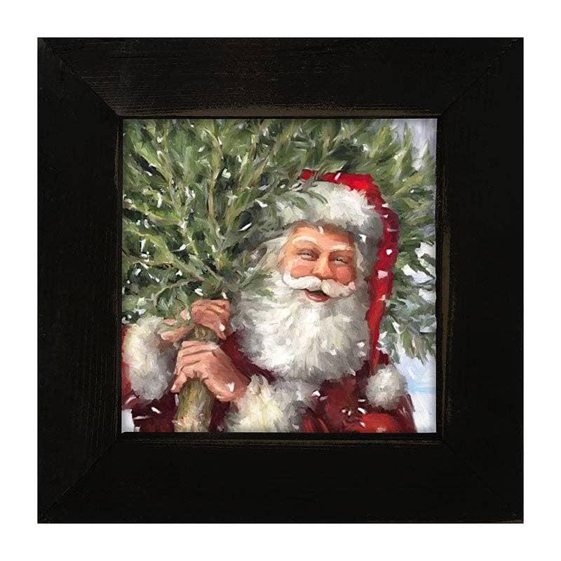 Classic Santa carrying tree