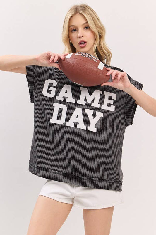 Game day Ribbed Knit Top