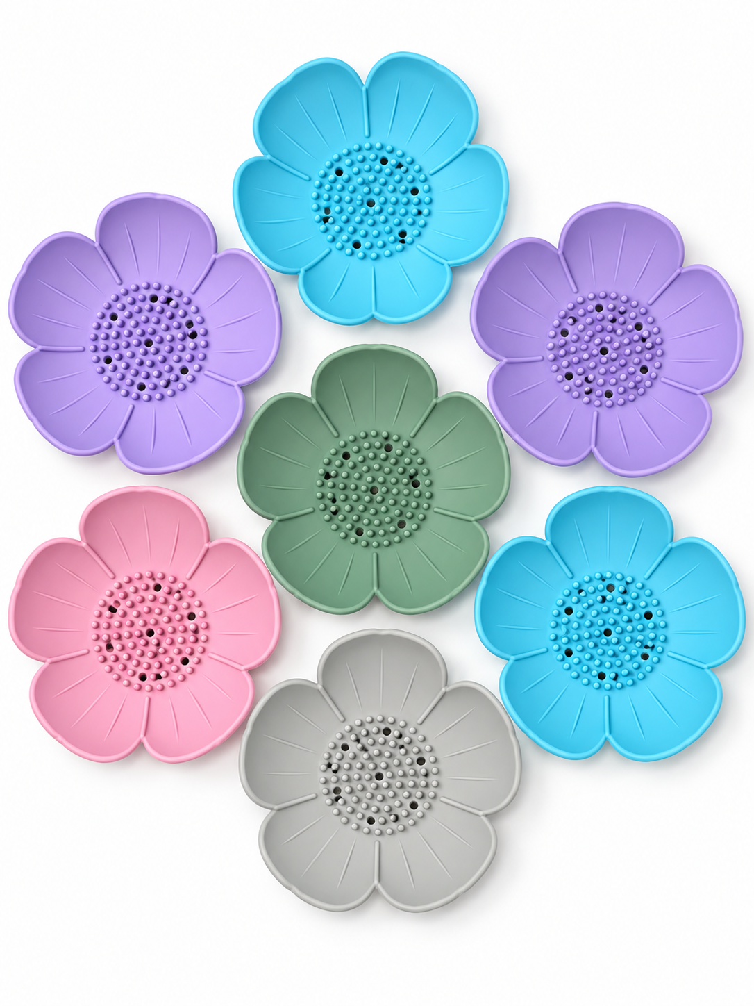 Shower Steamer Tray - Flower - Flexible Silicone Soap Tray