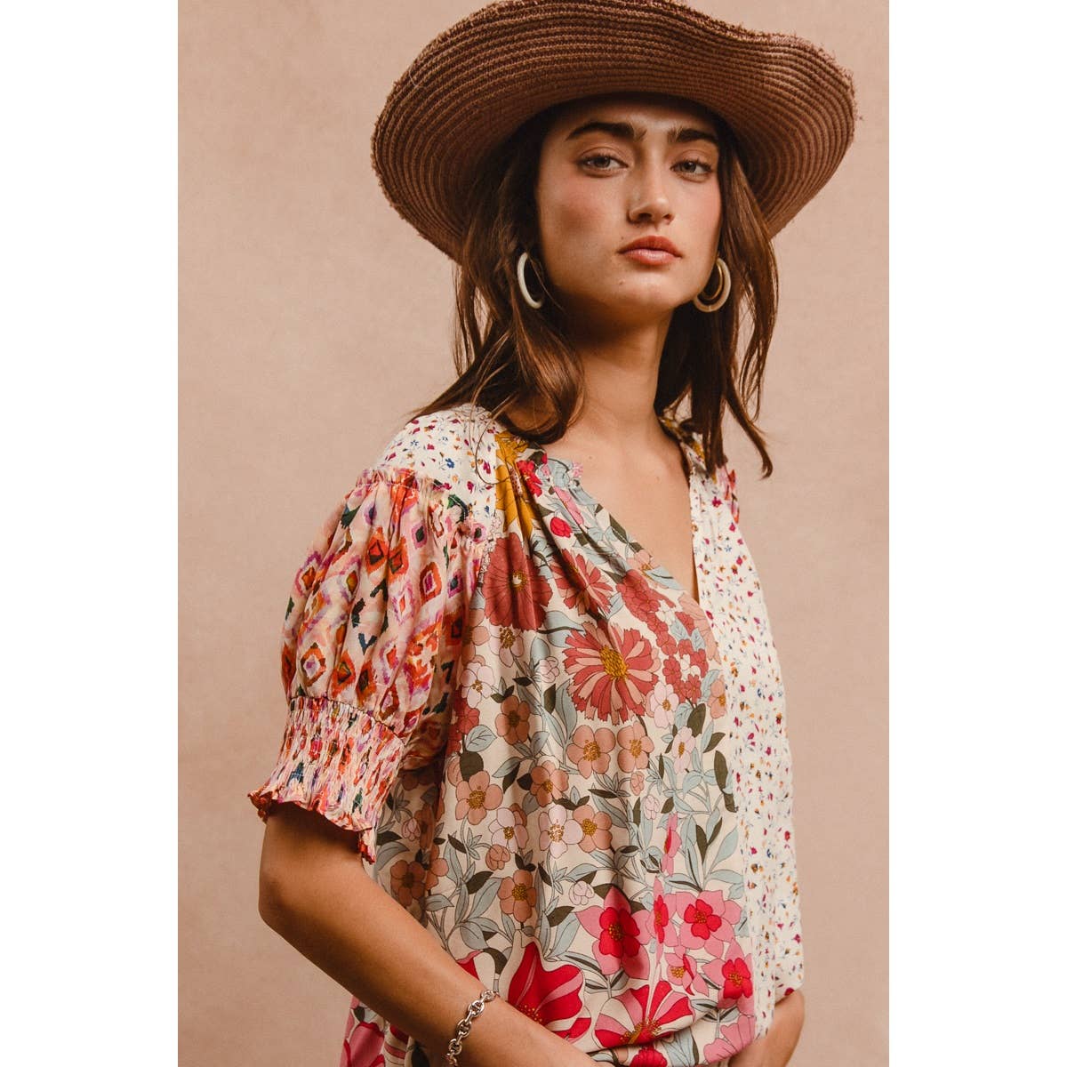 Woven Mix & Match Peasant Top
