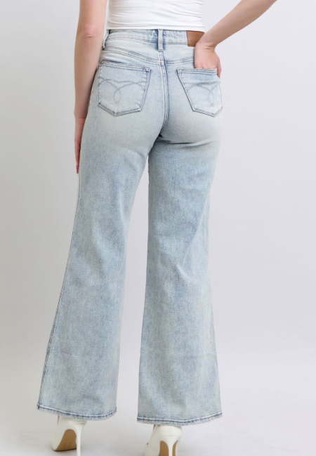 Judy Blue High Waist Tummy Control Retro Wide Jeans