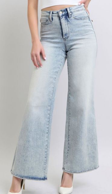 Judy Blue High Waist Tummy Control Retro Wide Jeans