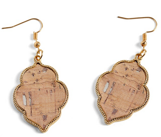 Whispers Cork Crest Earring - Natural - Natural