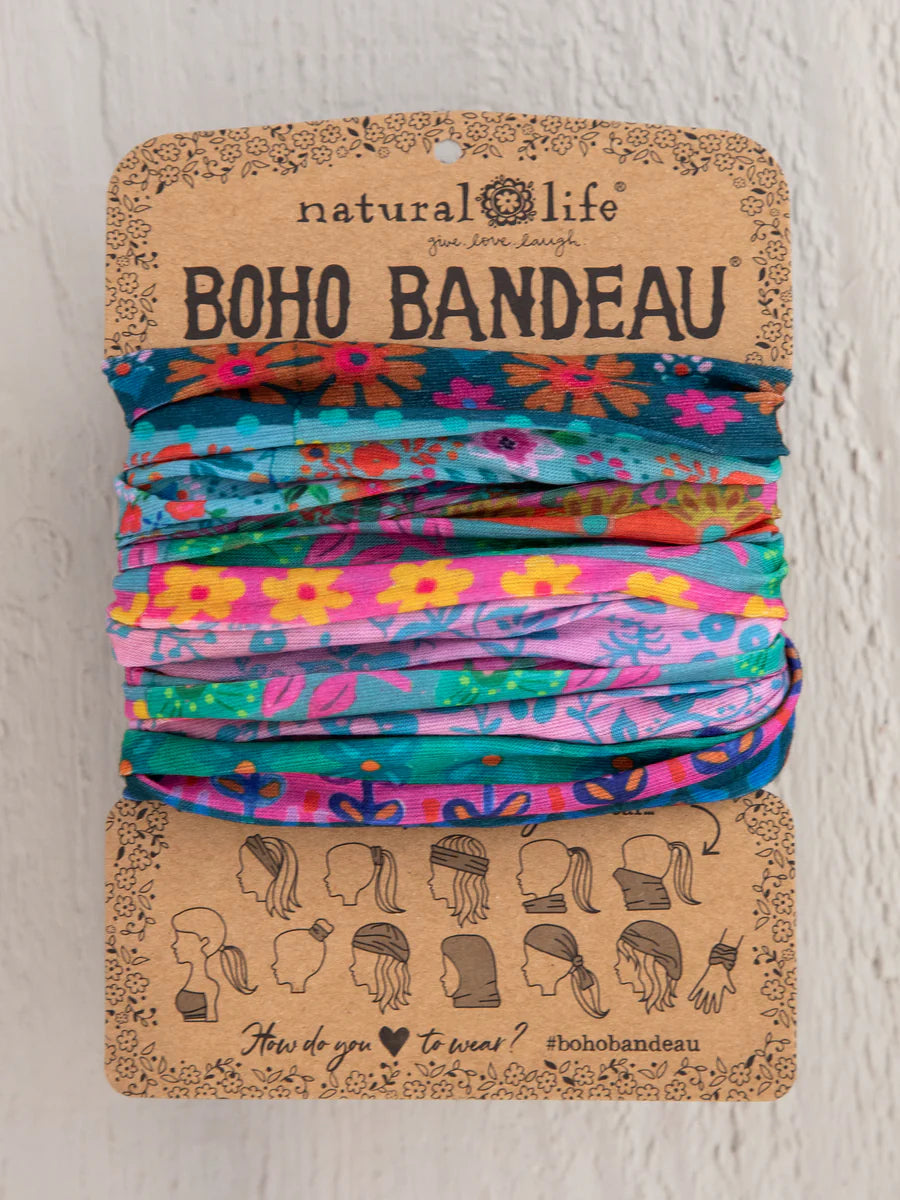 Natural Life Boho Bandeau Blue Pink Border