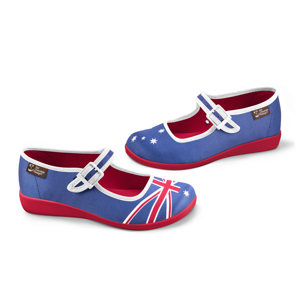 Chocolaticas® Australian Flag Women's Mary Jane Flat