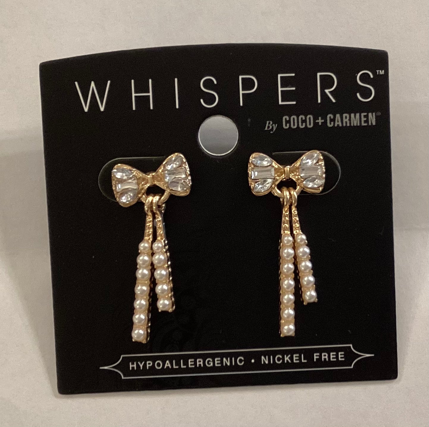 Whispers Exquisite Bow Dangle Earrings - Gold