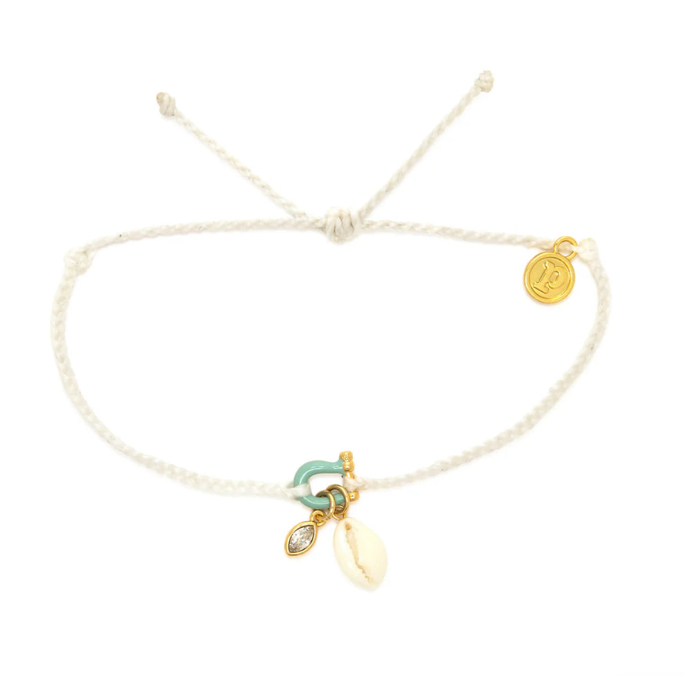 Pura Vida Bonne Chance Cowrie GD Charm Bracelet