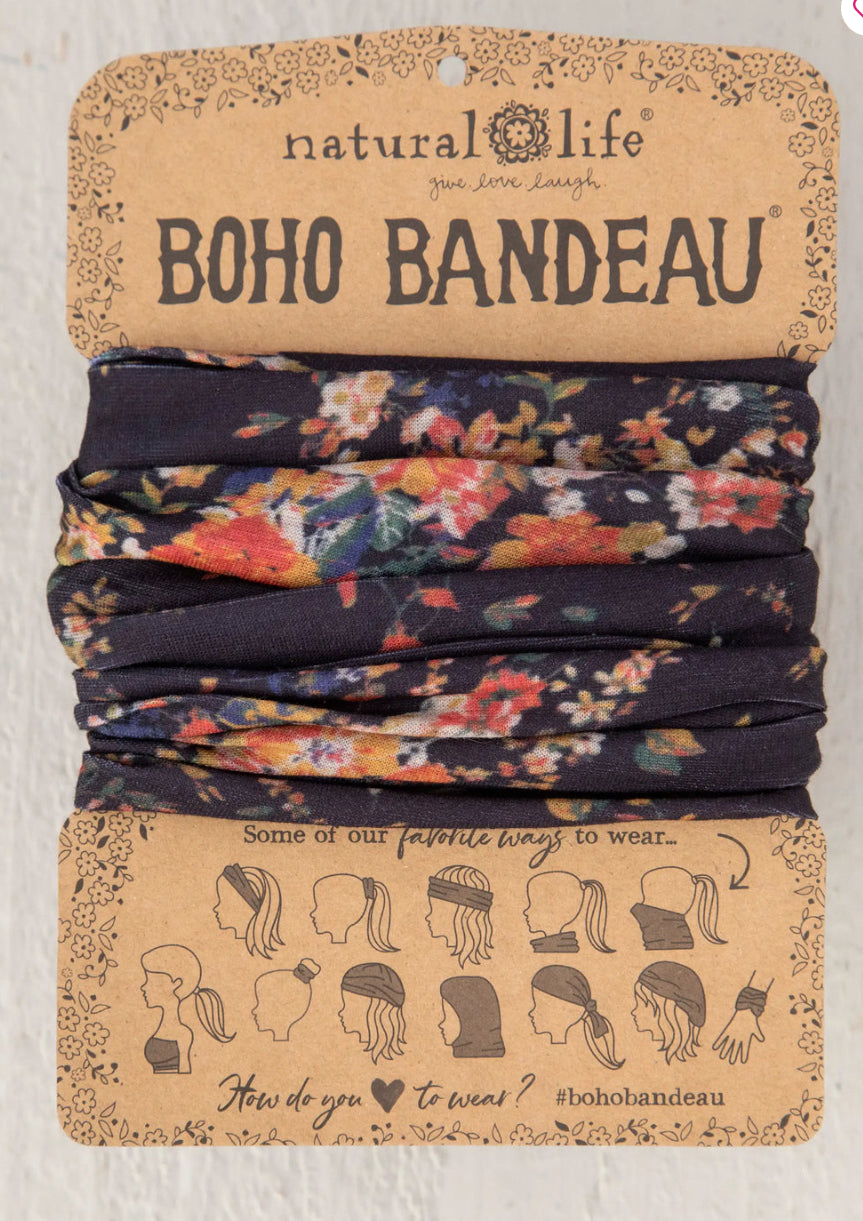 Natural Life Boho Bandeau- Black Red Bouquets