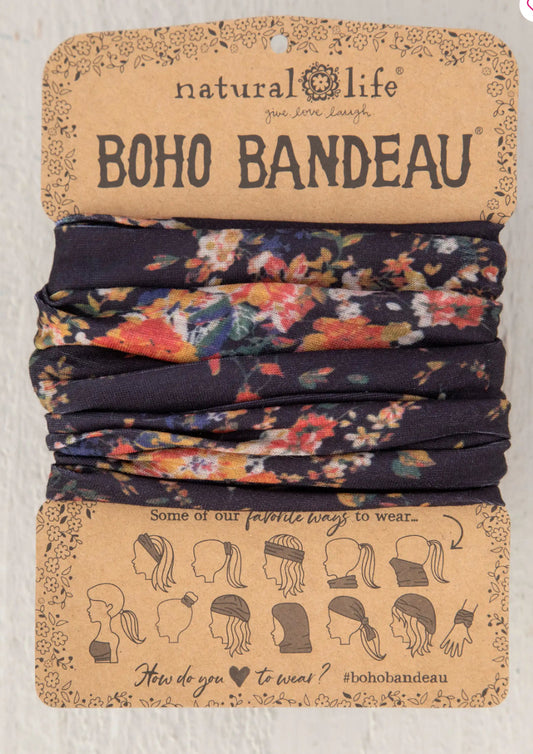 Natural Life Boho Bandeau- Black Red Bouquets