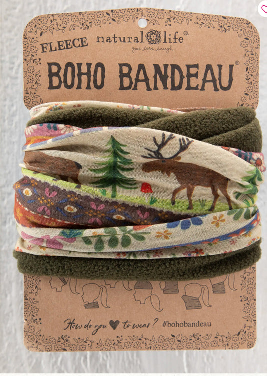 Natural Life Fleece Boho Bandeau- Moose
