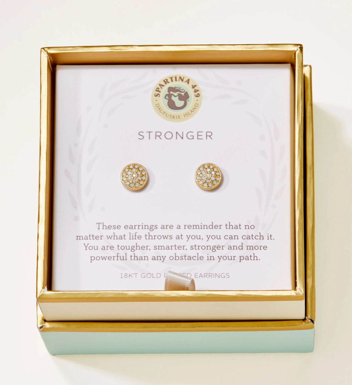 Spartina Sea La Vie Stud Earrings Stronger/Pave Disk