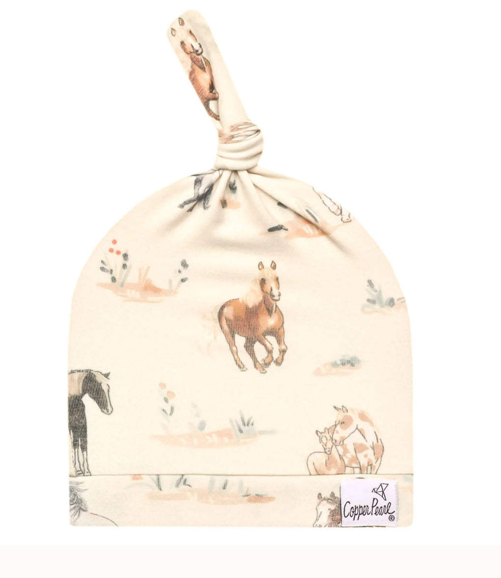 Copper Pearl Top Knot Hat