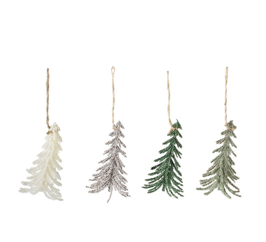 Plastic Tree Ornament with Glitter