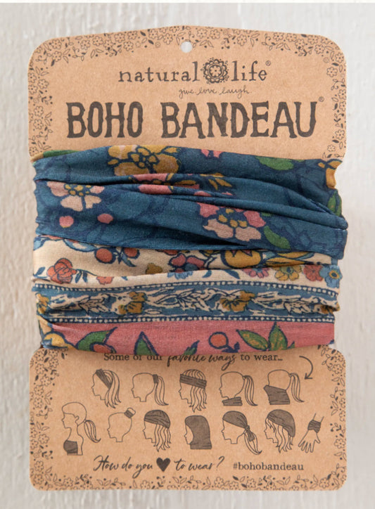 Natural Life Boho Bandeau- Blue Riviera Floral