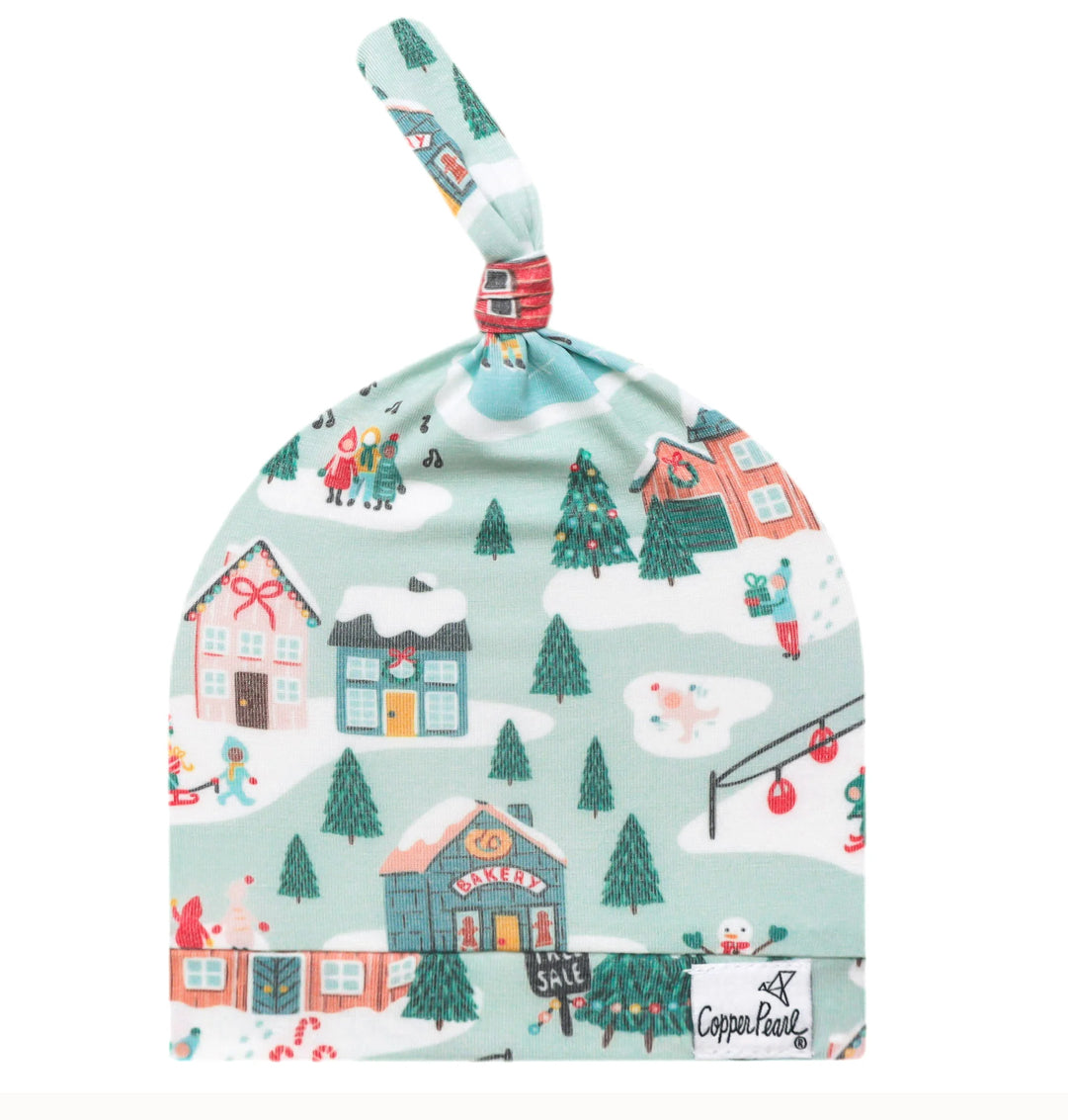 Copper Pearl Top Knot Hat