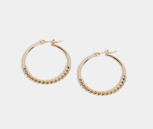 Whispers Twisted Metal Hoop Earrings