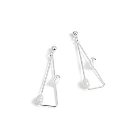 Whispers Triangle Floating Stone Earrings