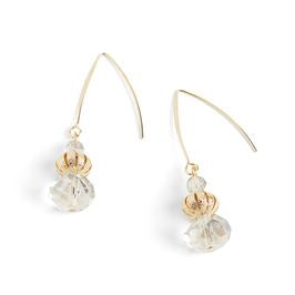 Whispers Long Dangle Faceted Bead Earring