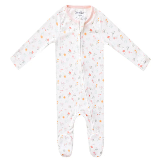Copper Pearl Zip Up Footie 0-3 months