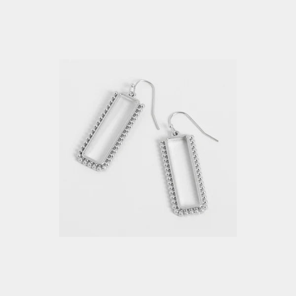 Whispers Studded Rectangle Drop Earrings