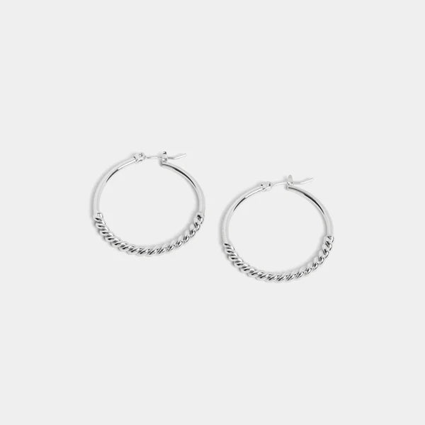 Whispers Twisted Metal Hoop Earrings