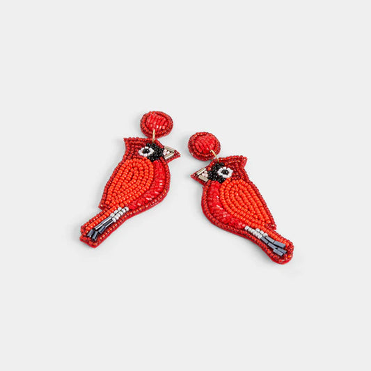 Beaded Cardinal Earrings