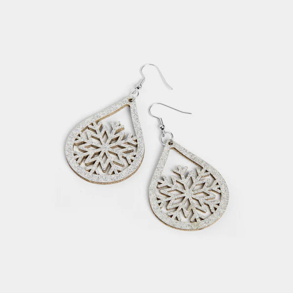 Snowflake Teardrop Earrings