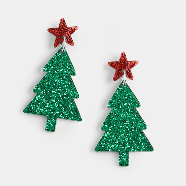 Acrylic Christmas Tree Earrings