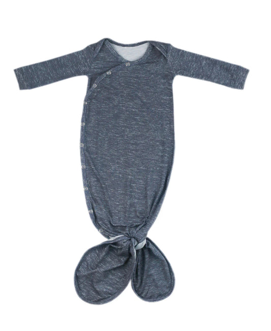 Newborn Knotted Gown - Denim