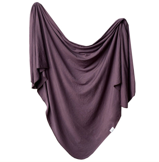 Knit Swaddle Blanket - Plum