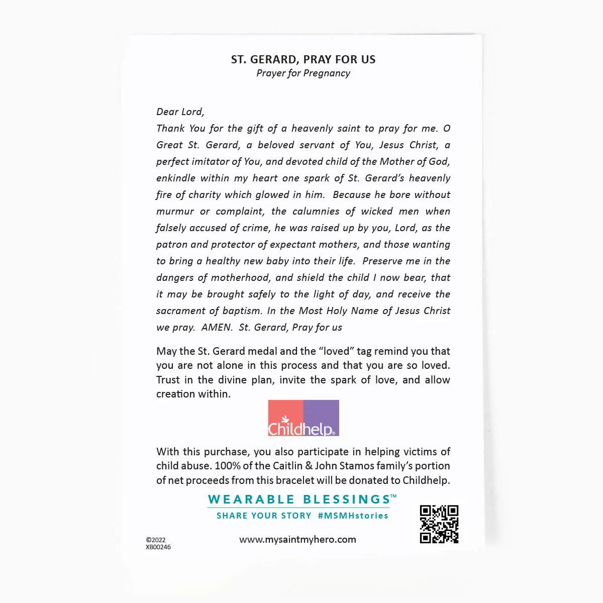 A Mother’s Love Fertility/Healthy Pregnancy Bracelet- St. Gerard