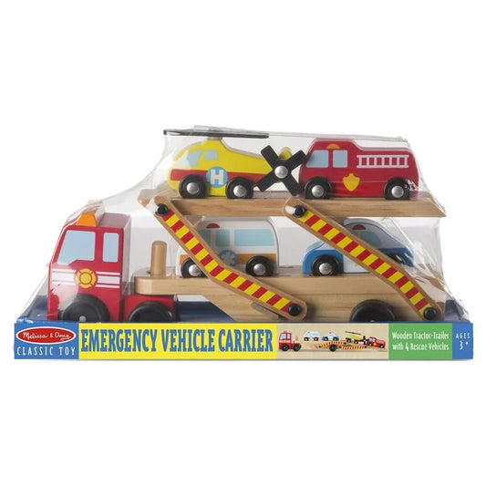 Melissa & Doug Wooden Emergency Vehicle Carrier