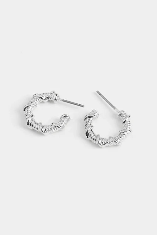 Whispers Rope Hoop Stud Earrings