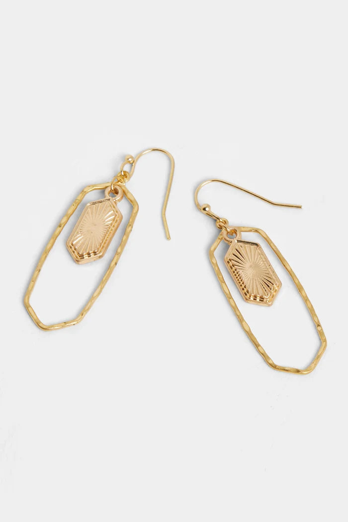 Whispers Hammered Frame Dangle Earrings