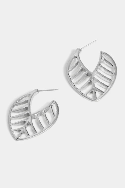 Whispers Pointed Leaf Hoop Earrings