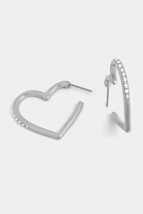 Whispers Bling Heart Hoops