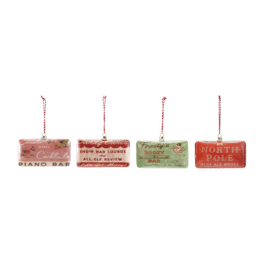 Glass Sign Ornament