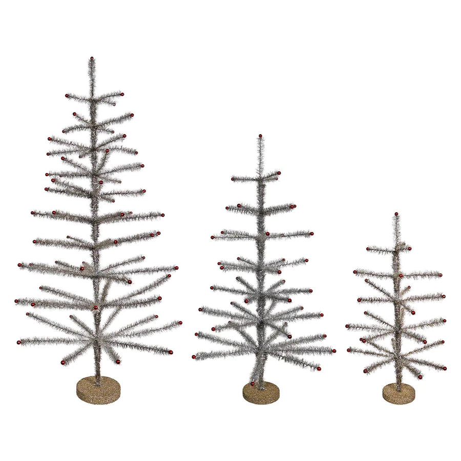 Vintage Reproduction Tinsel Tree with Bells