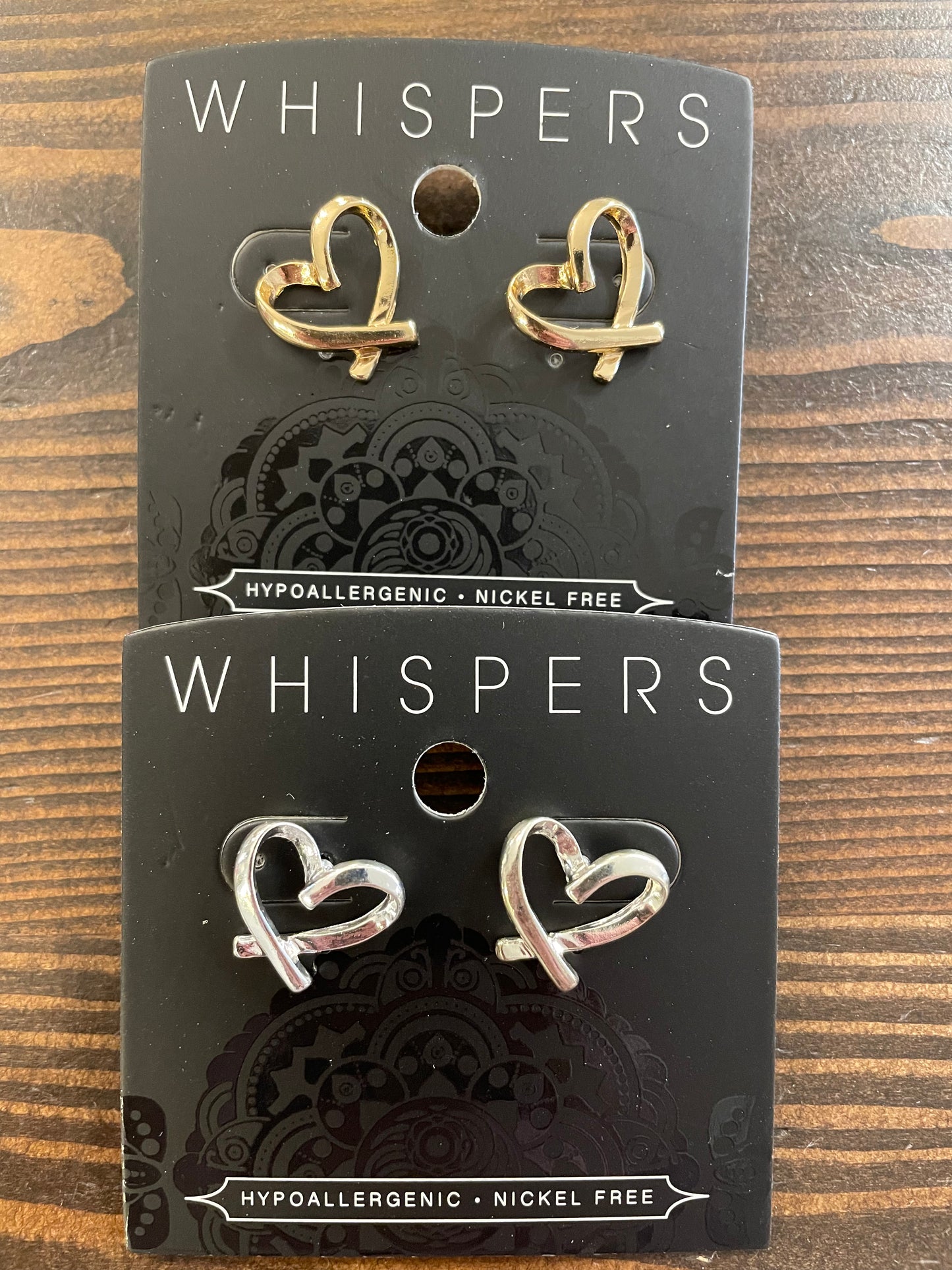 Whispers Signature Heart Stud Earrings