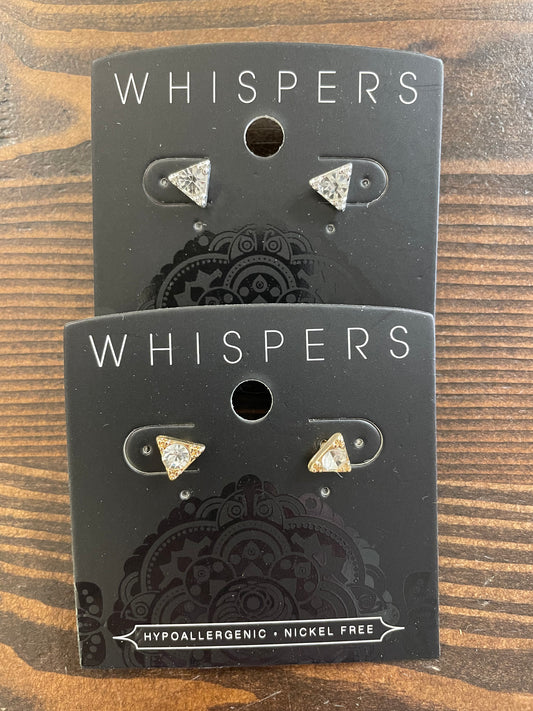 Whispers Triangle Stone Stud Earrings