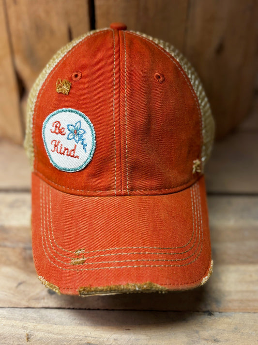 Be Kind distressed Trucker Hat