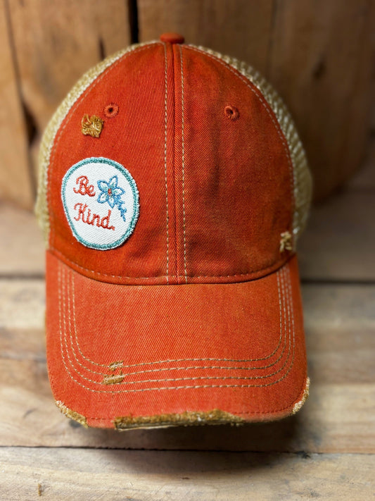 Be Kind Distressed Trucker Hat