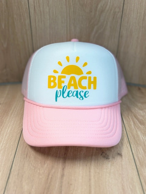 Beach Please Foam Trucker Hat