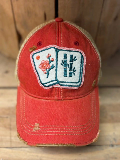 Mahjong -distressed Trucker Hat