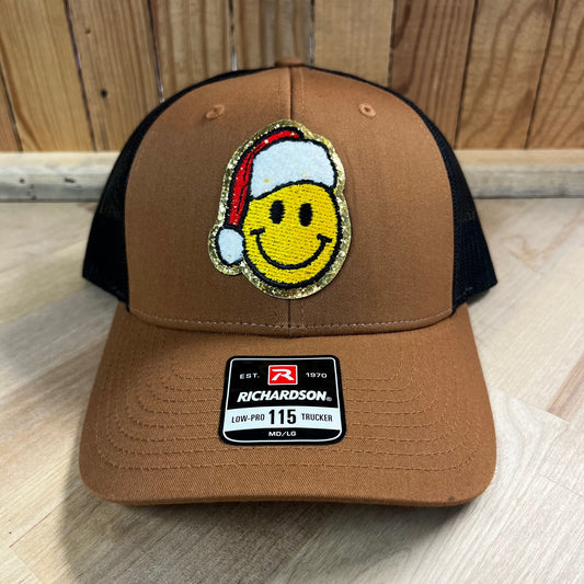 Smile Santa Hat- Brown/Black Richardson Hat