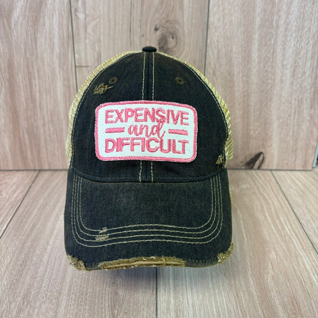 Expensive and Difficult-distressed Trucker Hat