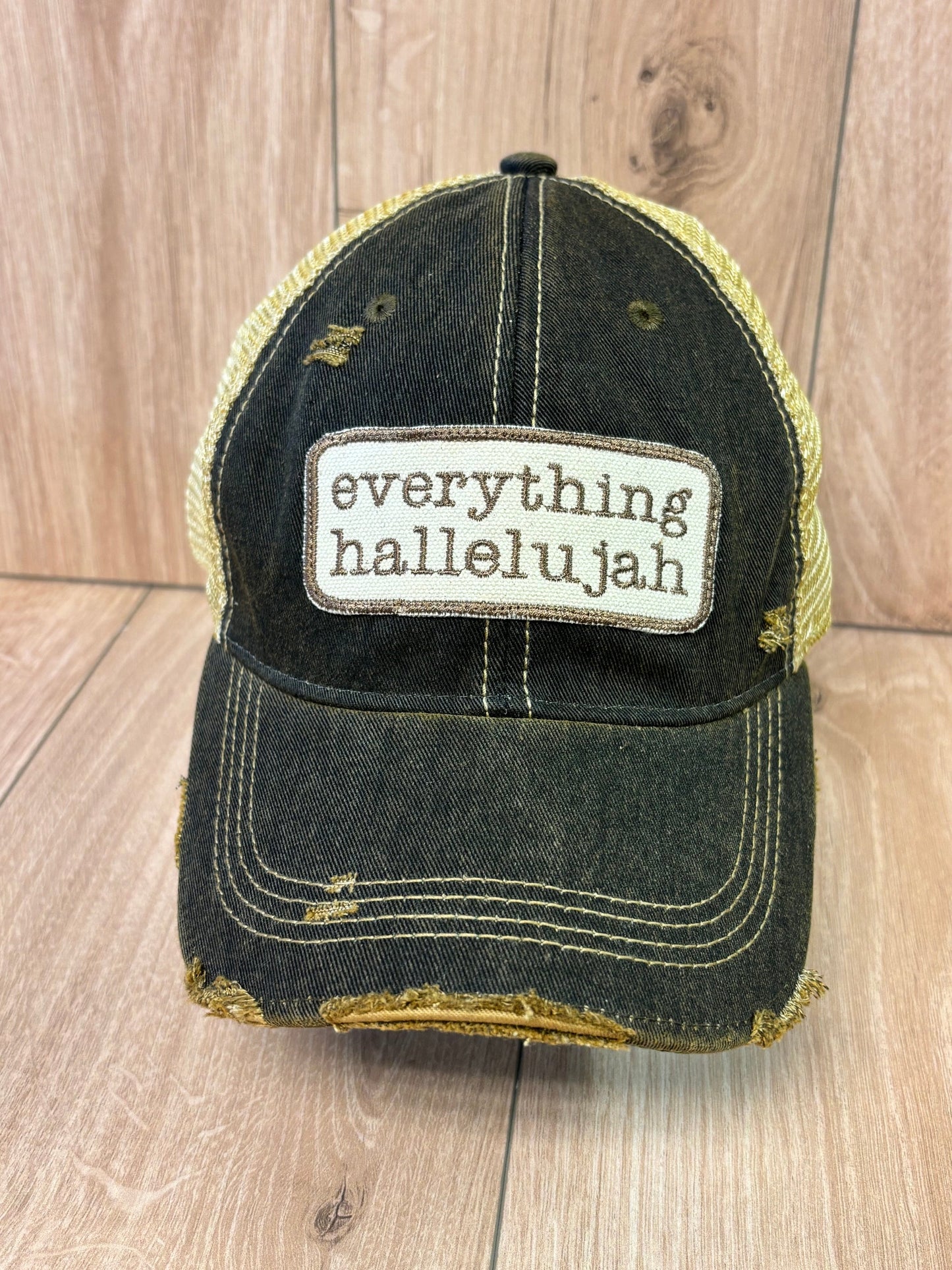 Everything Hallelujah-distressed Trucker Hat