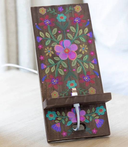 Natural Life Phone Stand-Cocoa Folk Flower
