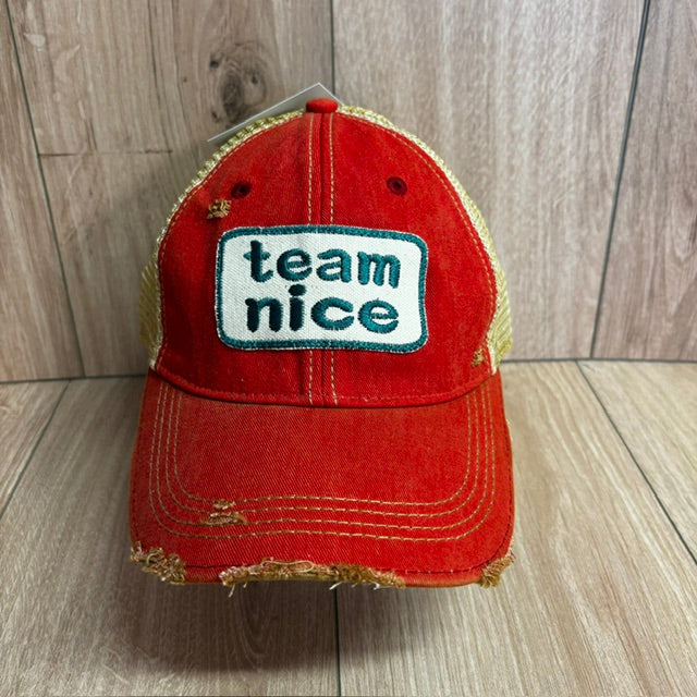 Team Nice Distressed Trucker Hat